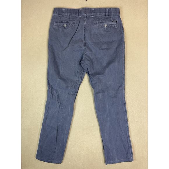 Bruhl Pants Mens 36R Blue Straight Leg Mid Rise Regular Fit Stretch Chino - Picture 14 of 15